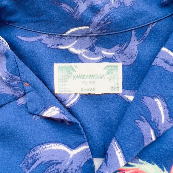 Kamehameha Loud Hawaiian Small Shirt Hula Girl Short Sleeve Vintage AOP All Over - Picture 6 of 10